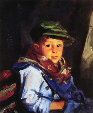 boy with a skull Painting - Boy with a Green Cap aka Chico portrait Ashcan School Robert Henri